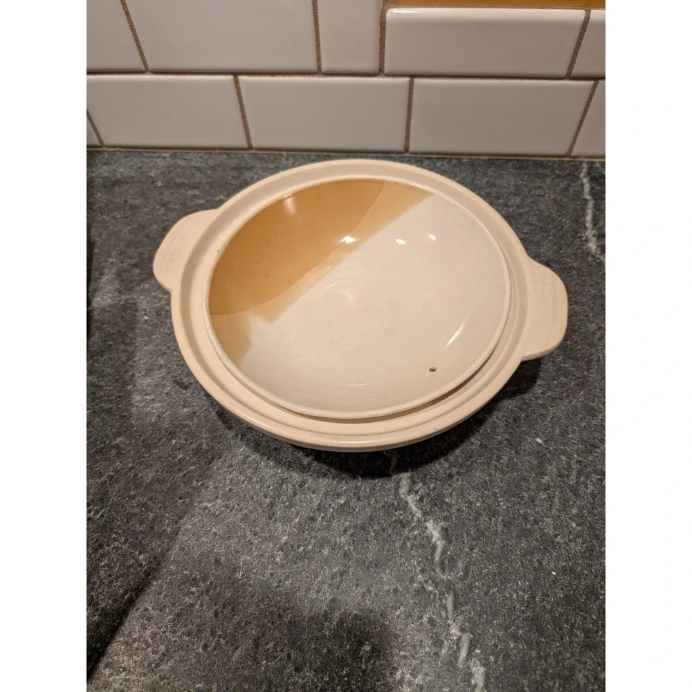 Vintage Ceramic Serving Bowl With Lid Hand Painted Floral Design NOS
